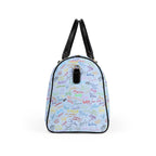 Character Autographs on Blue PU Leather Travel Bag