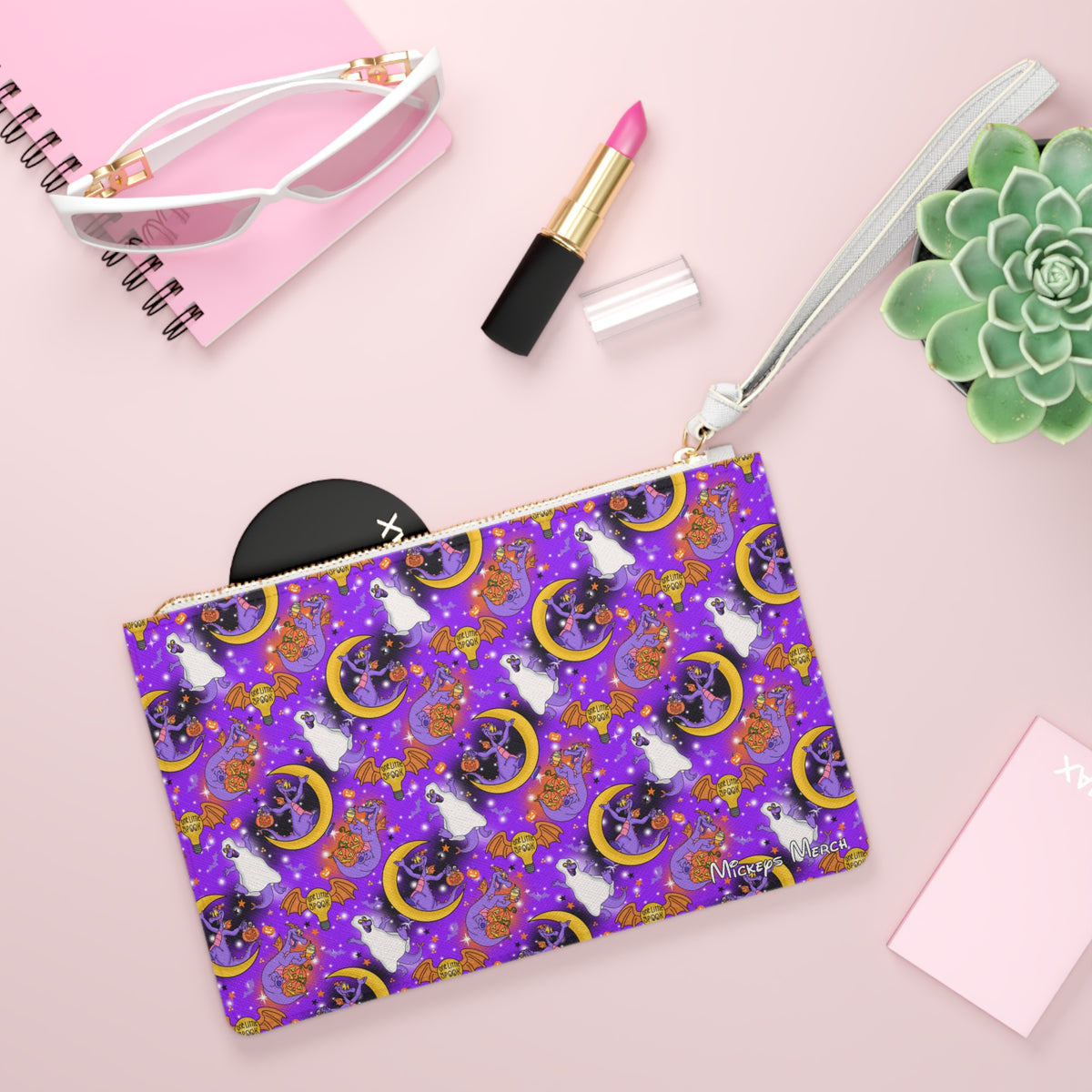 Figment on the Moon Purple Convertible Wristlet Clutch