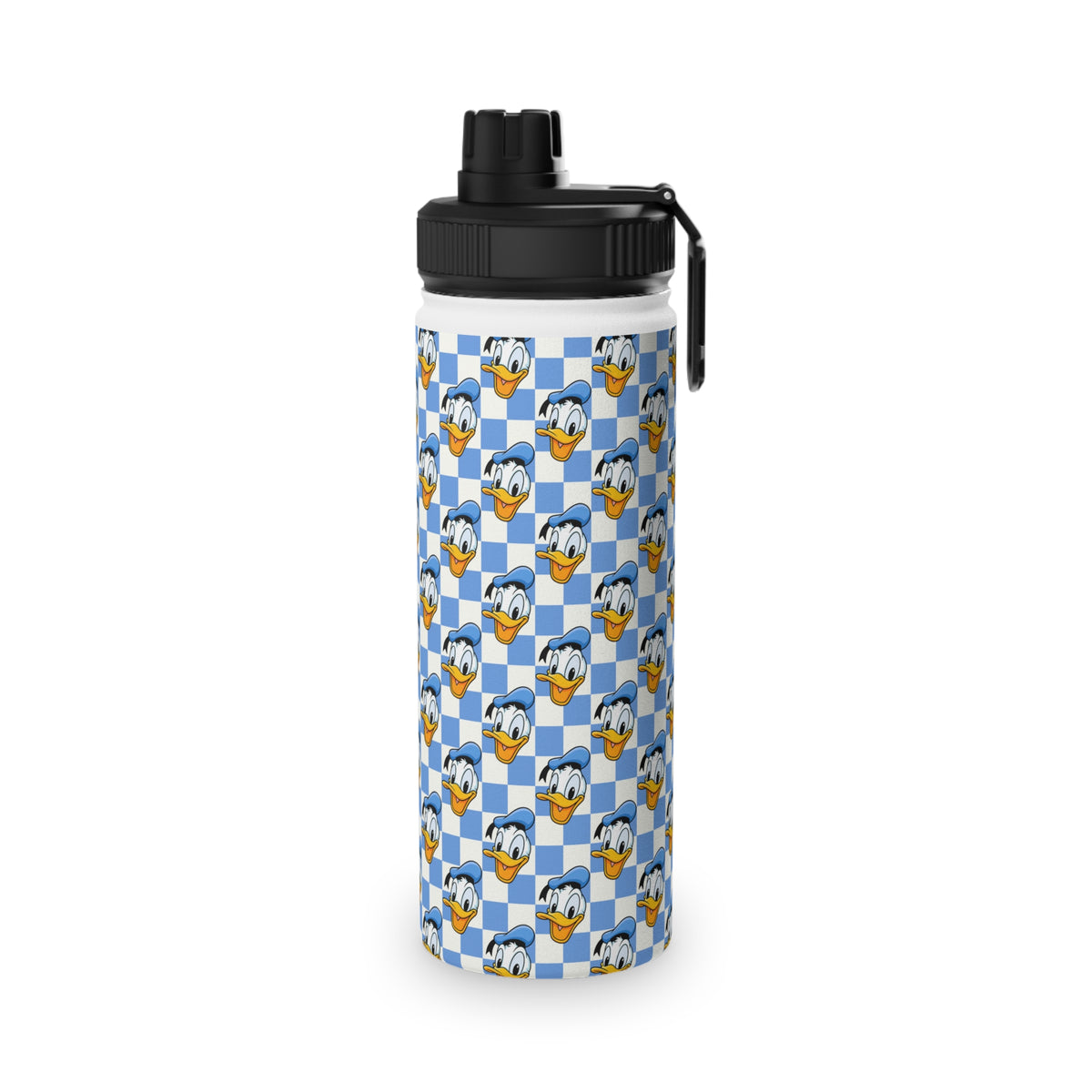 Blue Checkerboard Donald Stainless Steel Water Bottle