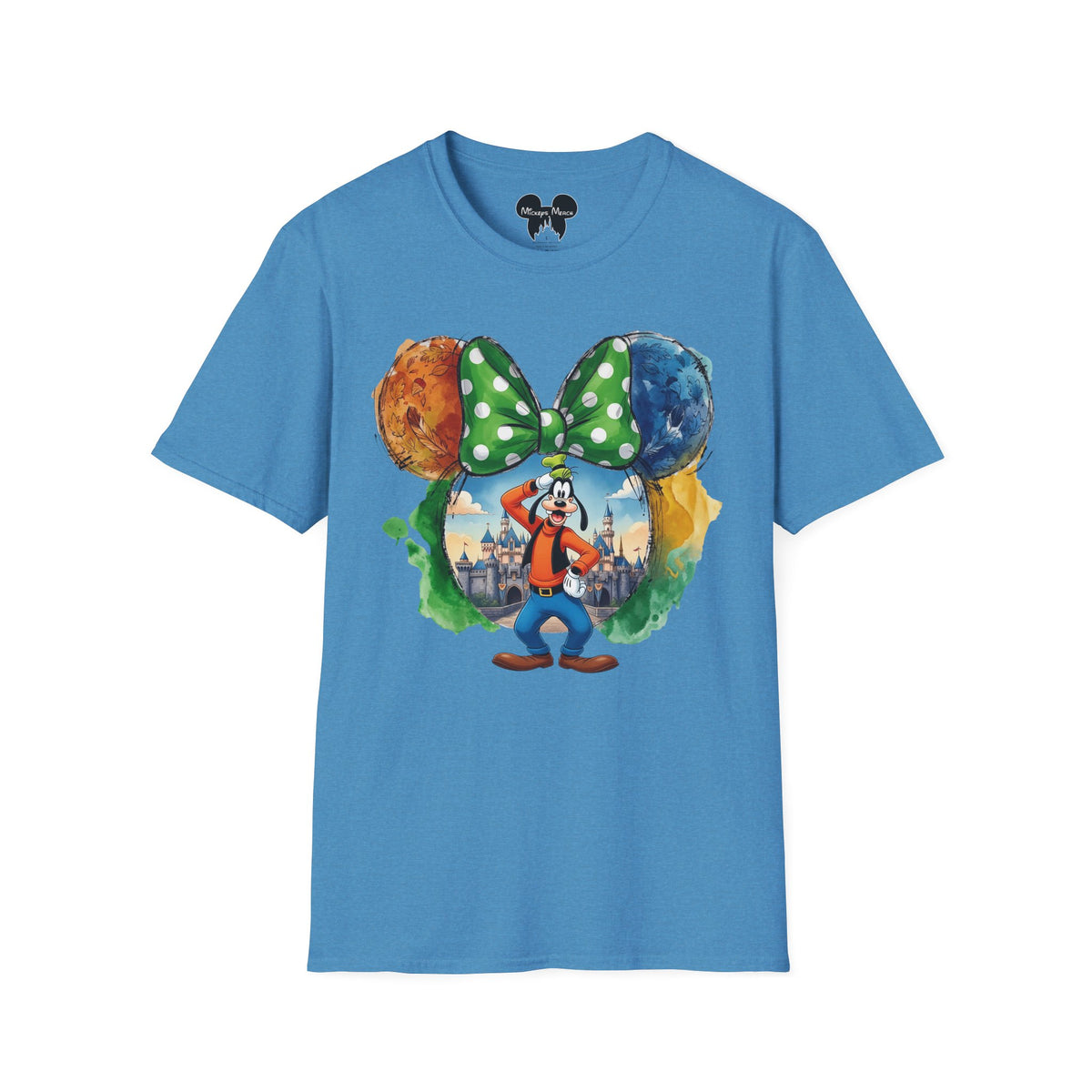 Sensational Six - Goofy's Bright Lime Bow Castle Vignette Unisex Graphic Tee