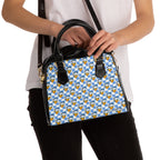 Blue Checkerboard Donald Shoulder Handbag