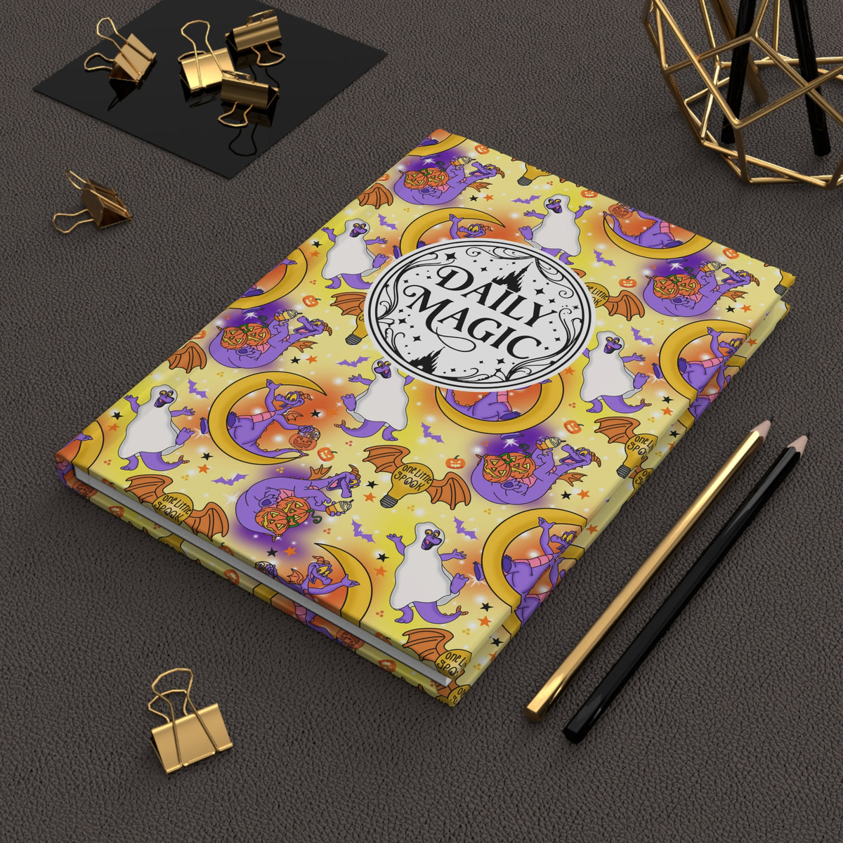 Figment on the Moon Yellow Daily Magic Matte Hardcover Journal