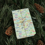 Character Autographs on Green Wrapping Paper Roll