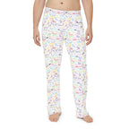 Character Autographs on White Men's Pajama Pants