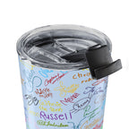 Character Autographs on Blue 20oz Tumbler