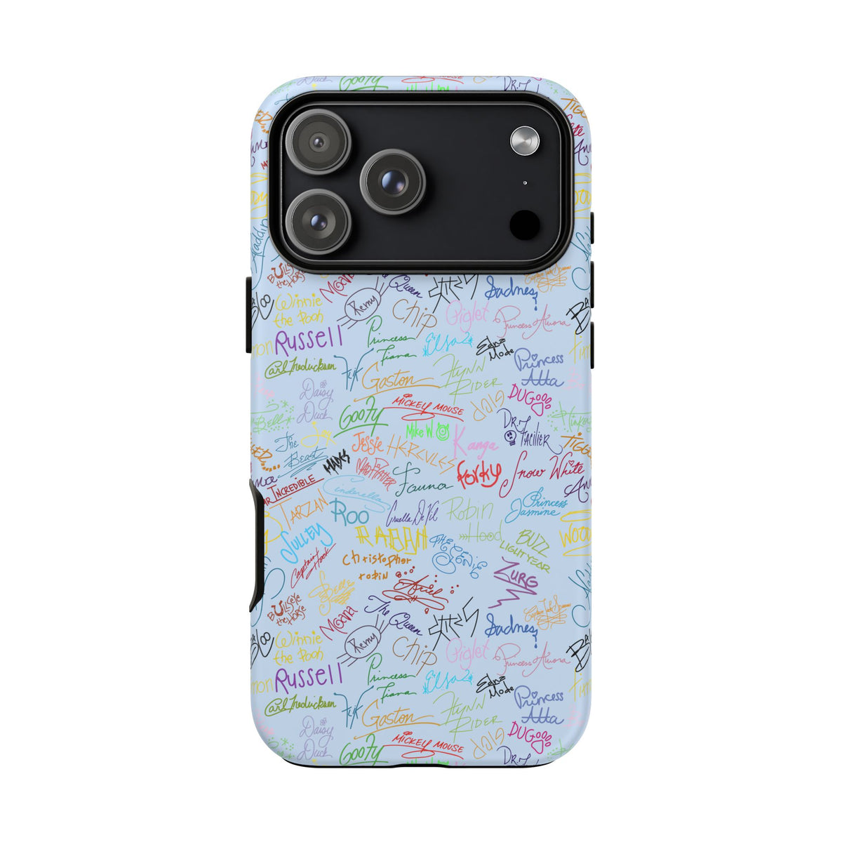 Character Autographs on Blue Resort Ready Cell Phone Tech Case
