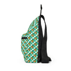 Teal Checkerboard Pluto Crossbody Sling Bag