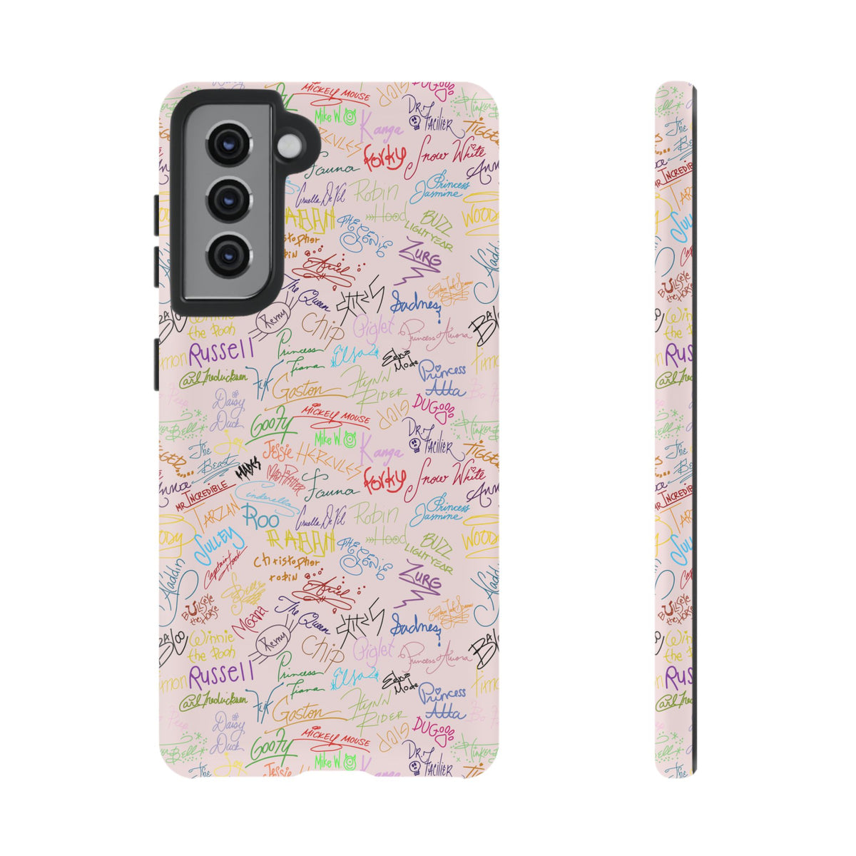Character Autographs on Pink Resort Ready Cell Phone Tech Case