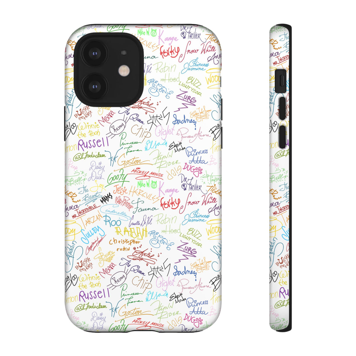 Character Autographs on White Resort Ready Cell Phone Tech Case