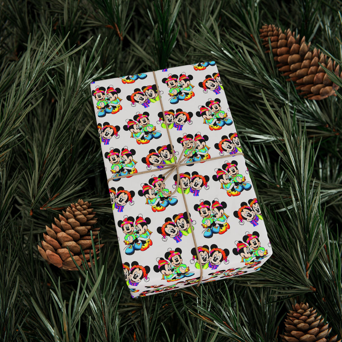 Retro Rainbow Christmas Wrapping Paper Roll