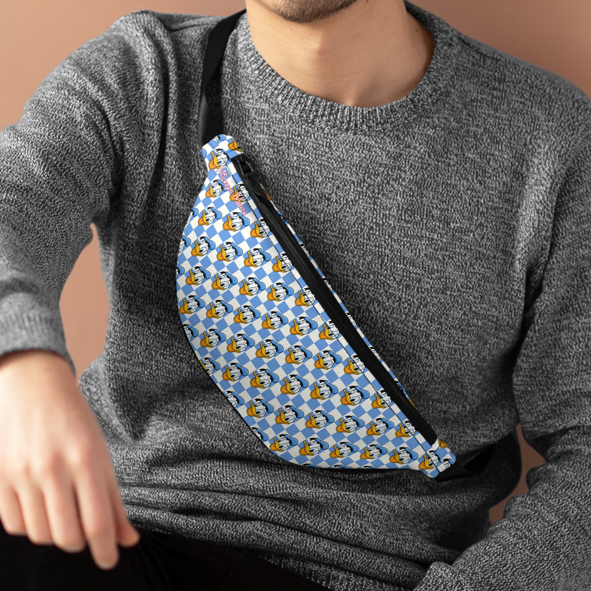Blue Checkerboard Donald Beach Club Fanny Pack