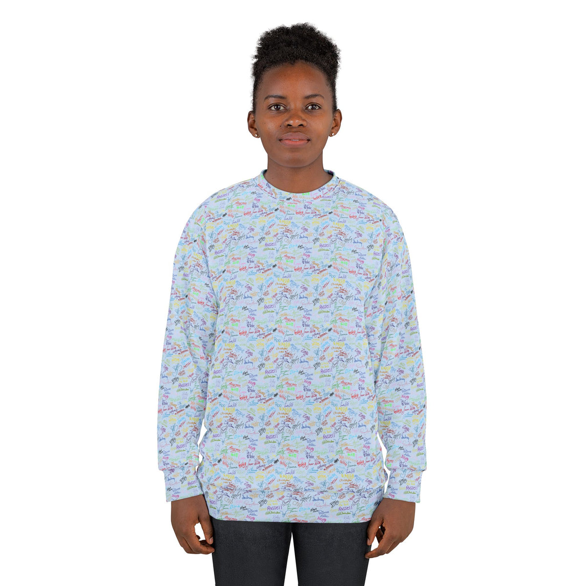Character Autographs on Blue Unisex Crewneck Sweatshirt