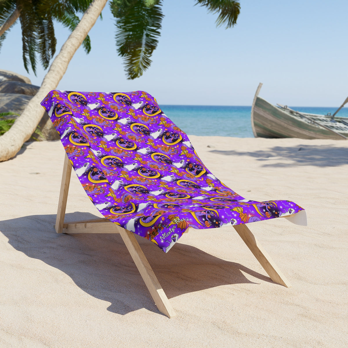Figment on the Moon Purple Beach Towel