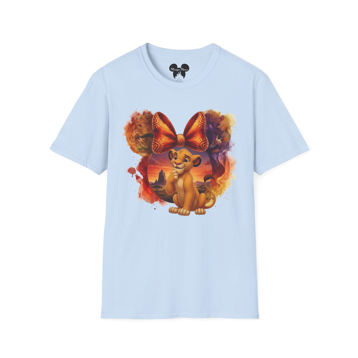Lion King - Simba's Curious Sunset Tribal Vignette Unisex Graphic Tee