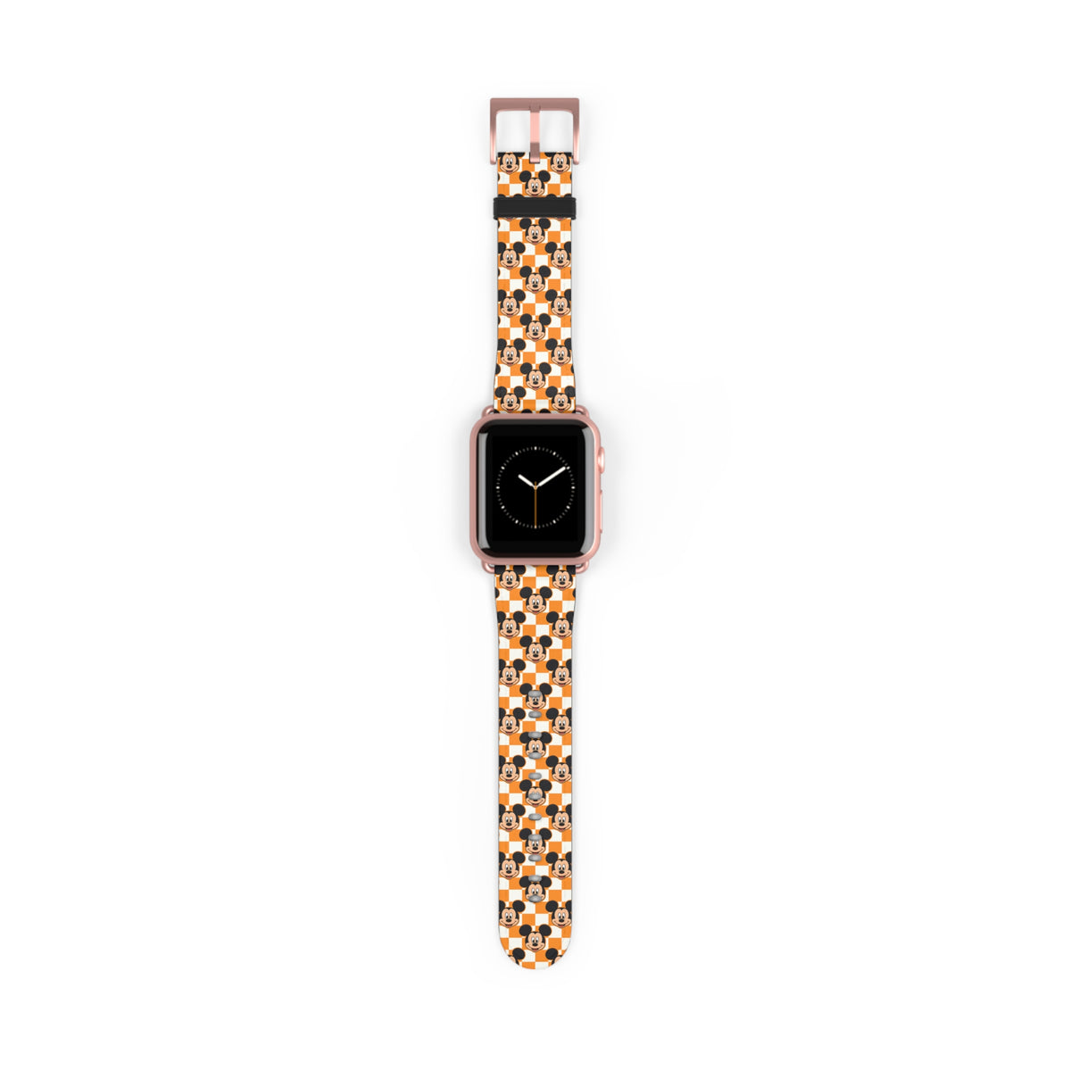 Orange Checkerboard Mickey Whimsical Watch Band - Apple
