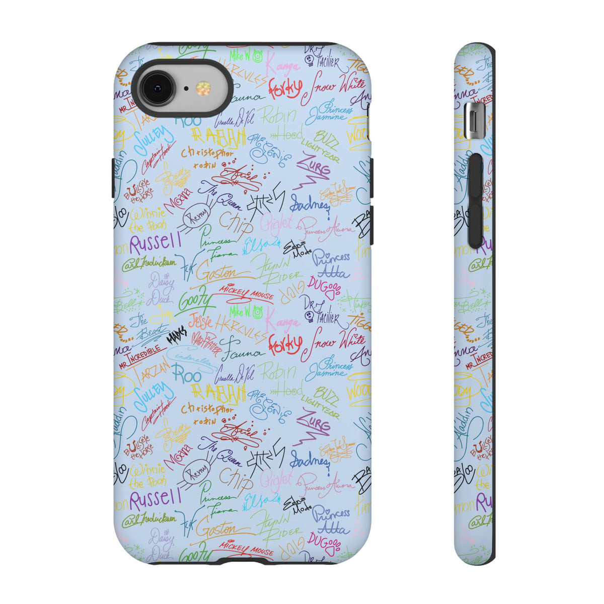 Character Autographs on Blue Resort Ready Cell Phone Tech Case