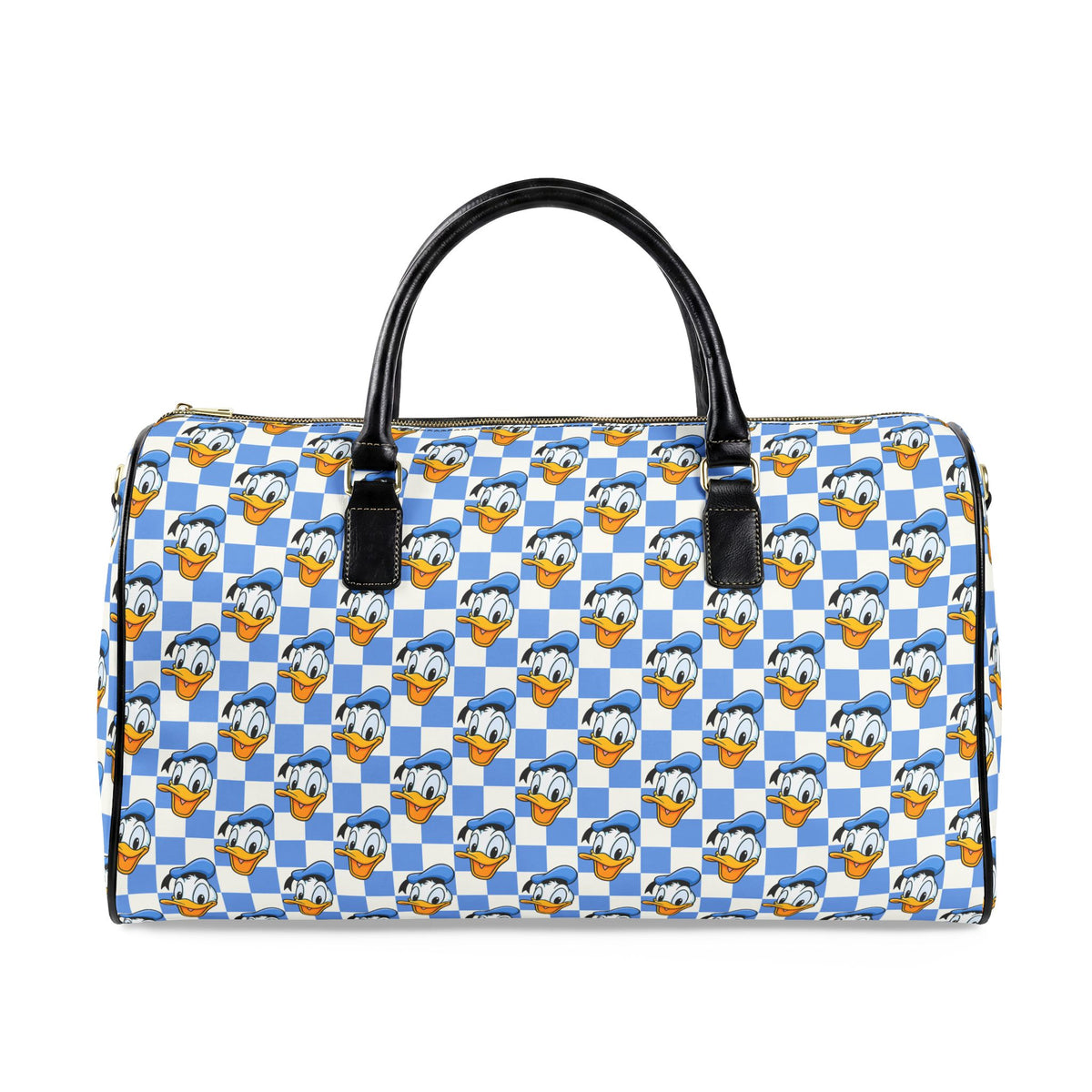 Blue Checkerboard Donald PU Leather Travel Bag