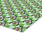 Green Checkerboard Goofy Glass Cutting Board