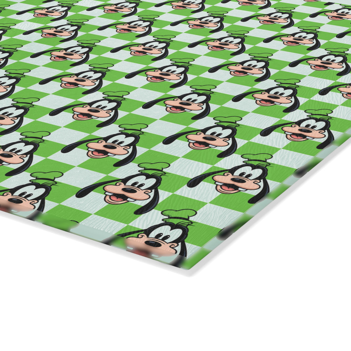 Green Checkerboard Goofy Glass Cutting Board