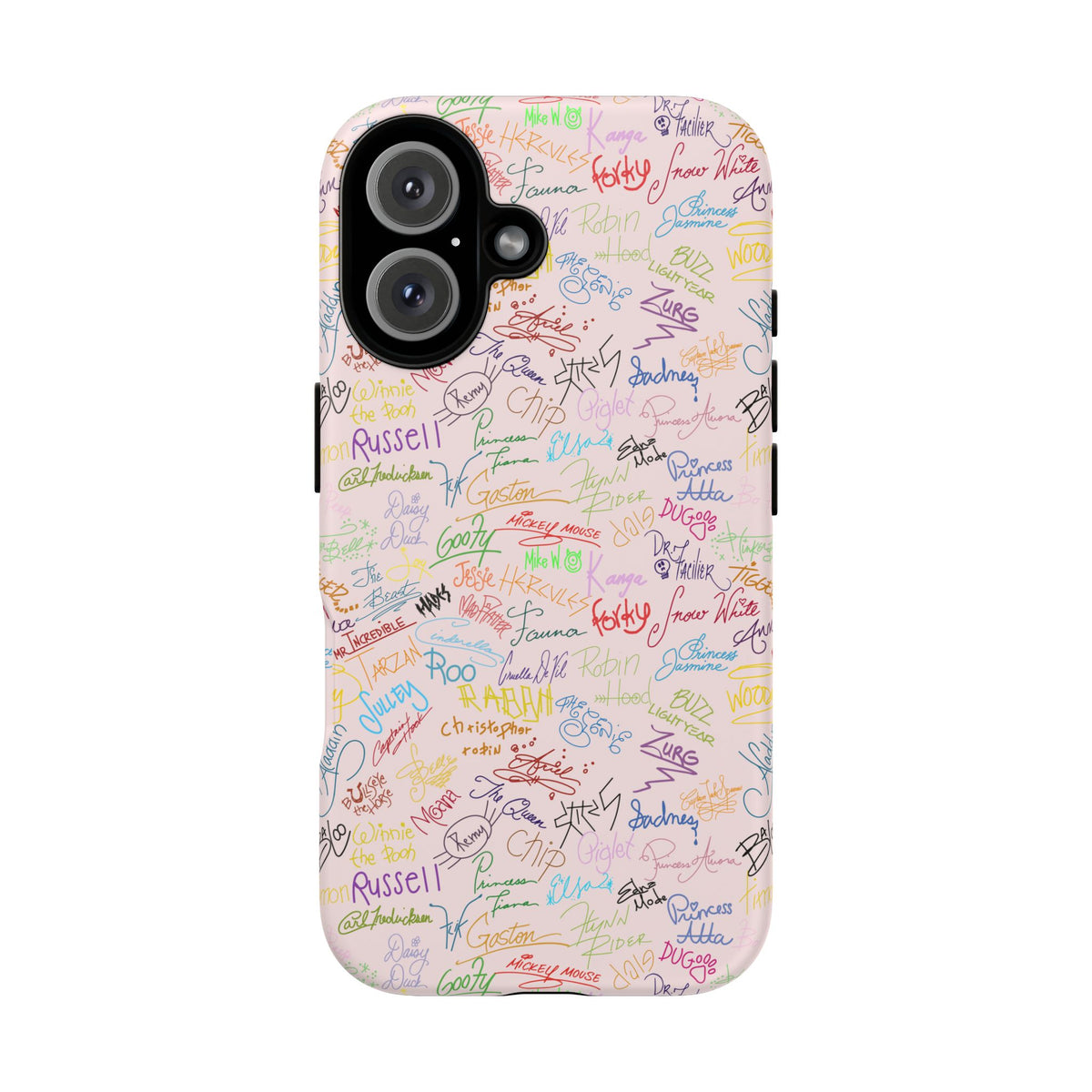 Character Autographs on Pink Resort Ready Cell Phone Tech Case