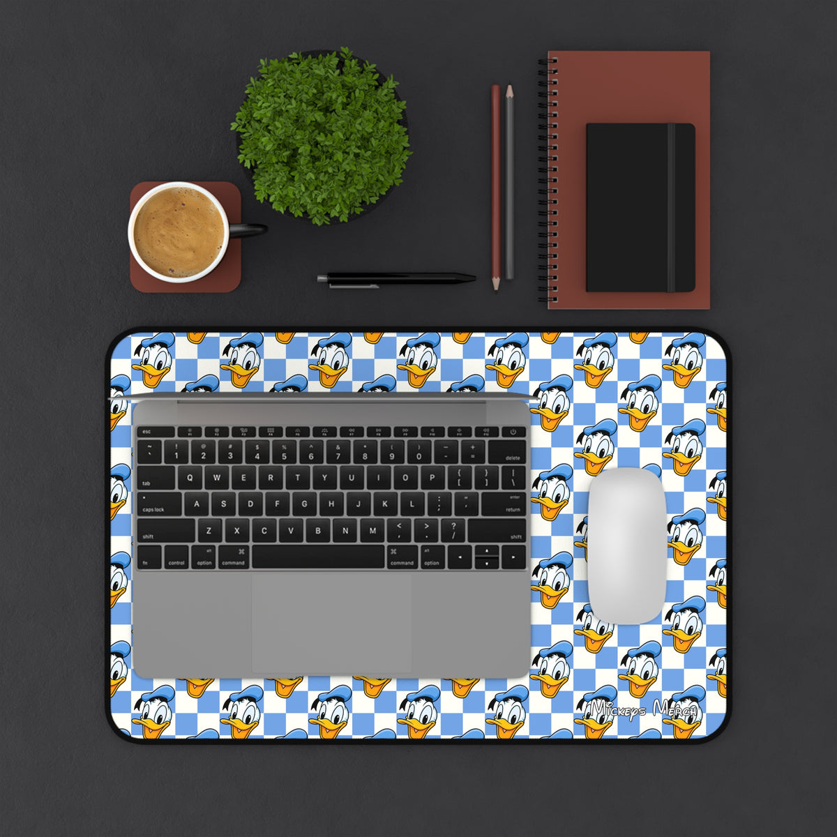 Blue Checkerboard Donald Stateroom Desk Mat