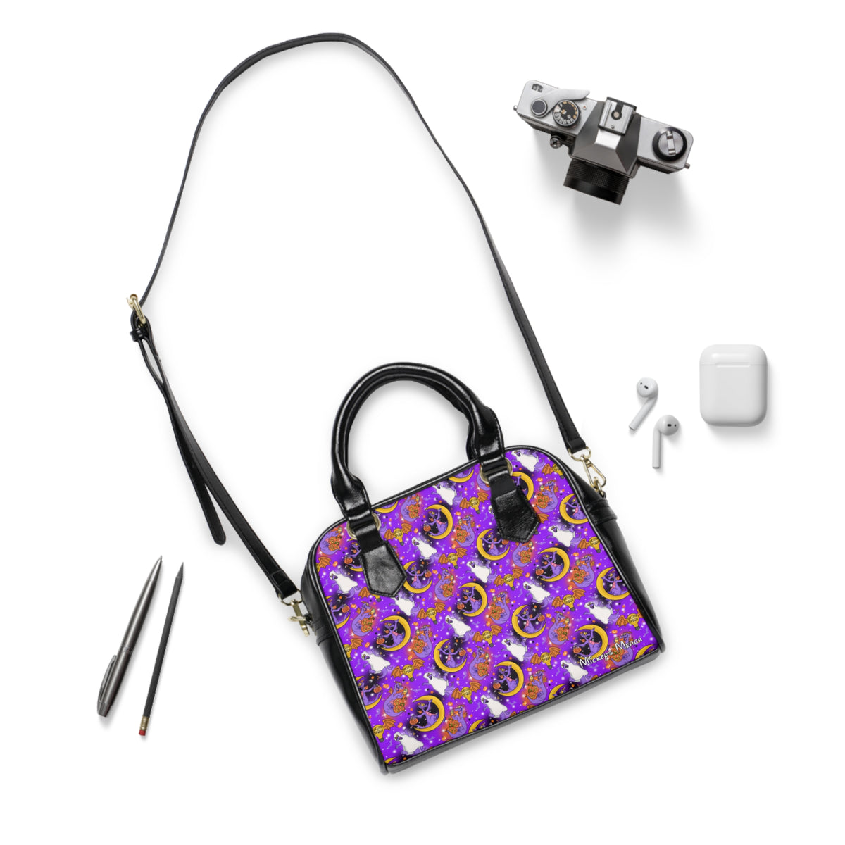 Figment on the Moon Purple Shoulder Handbag