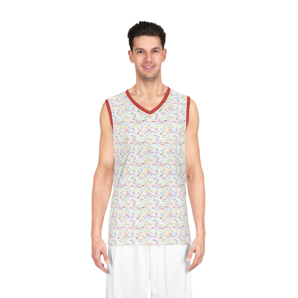 Character Autographs on White Park Performance Tank Top