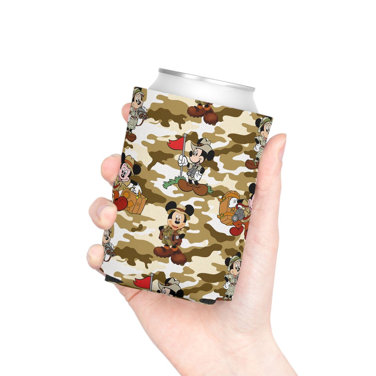 Jungle Camo Mickey Can Cooler Drink Koozie
