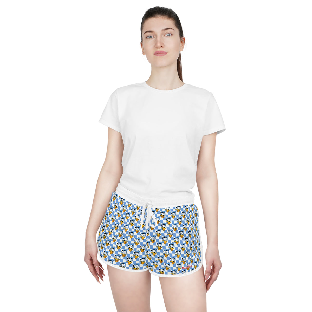 Blue Checkerboard Donald Relaxed Dolphin Shorts
