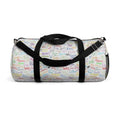 Character Autographs on White Travel Duffel Bag