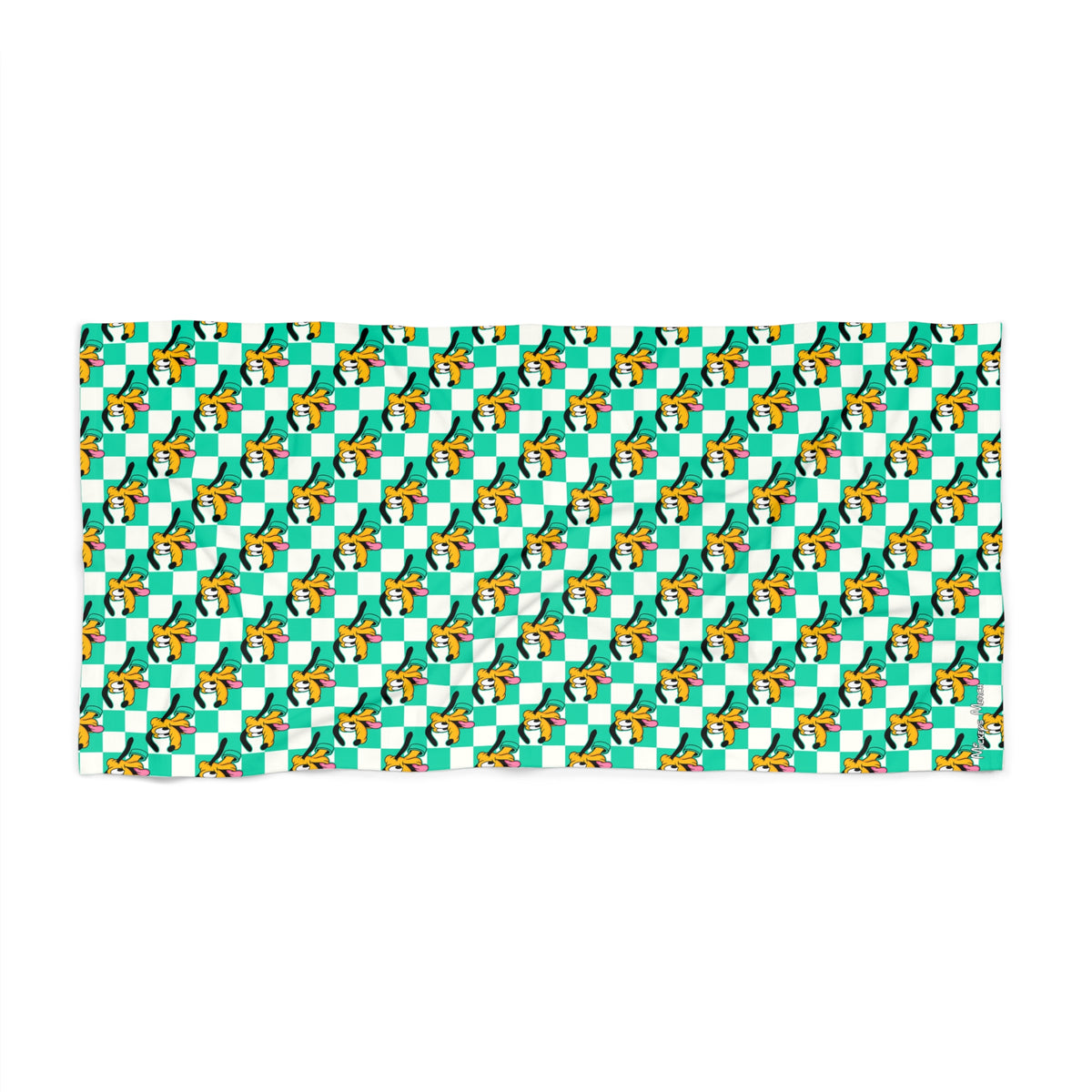 Teal Checkerboard Pluto Beach Towel