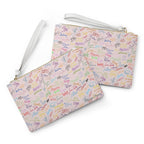 Character Autographs on Pink Convertible Wristlet Clutch