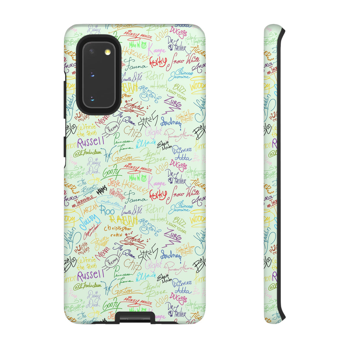 Character Autographs on Green Resort Ready Cell Phone Tech Case