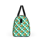 Teal Checkerboard Pluto PU Leather Travel Bag