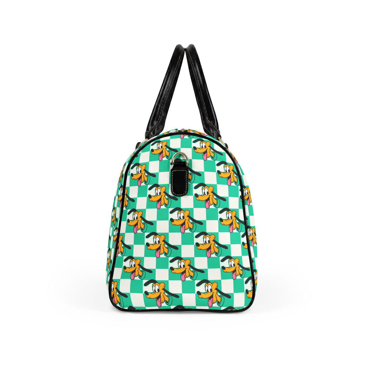 Teal Checkerboard Pluto PU Leather Travel Bag
