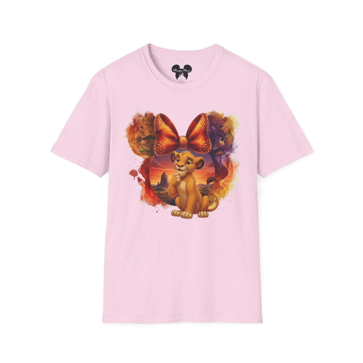 Lion King - Simba's Curious Sunset Tribal Vignette Unisex Graphic Tee