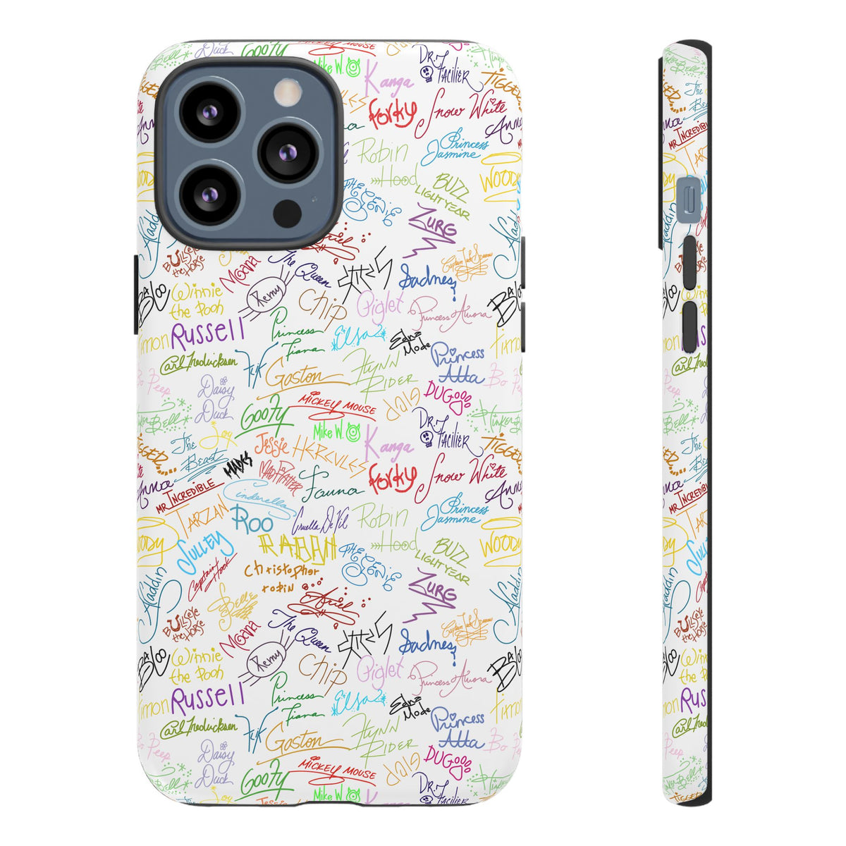 Character Autographs on White Resort Ready Cell Phone Tech Case