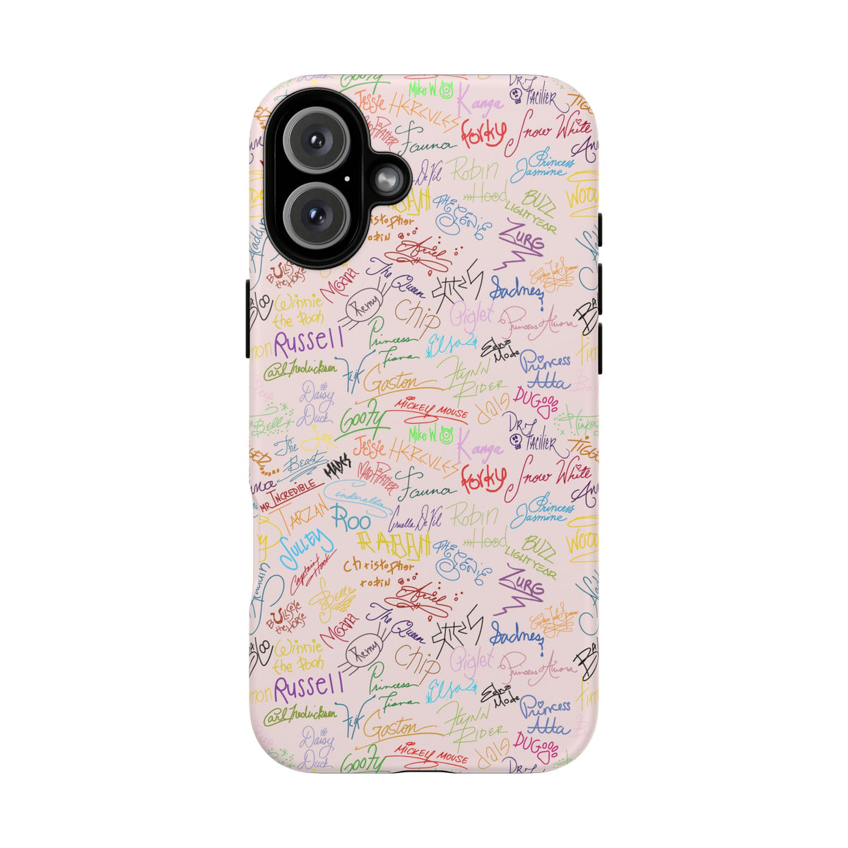 Character Autographs on Pink Resort Ready Cell Phone Tech Case