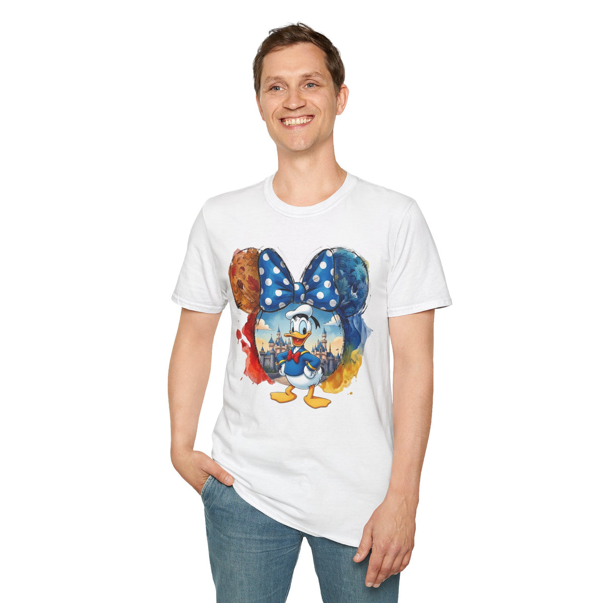 Sensational Six - Donald's Royal Blue Bow Castle Vignette Unisex Graphic Tee