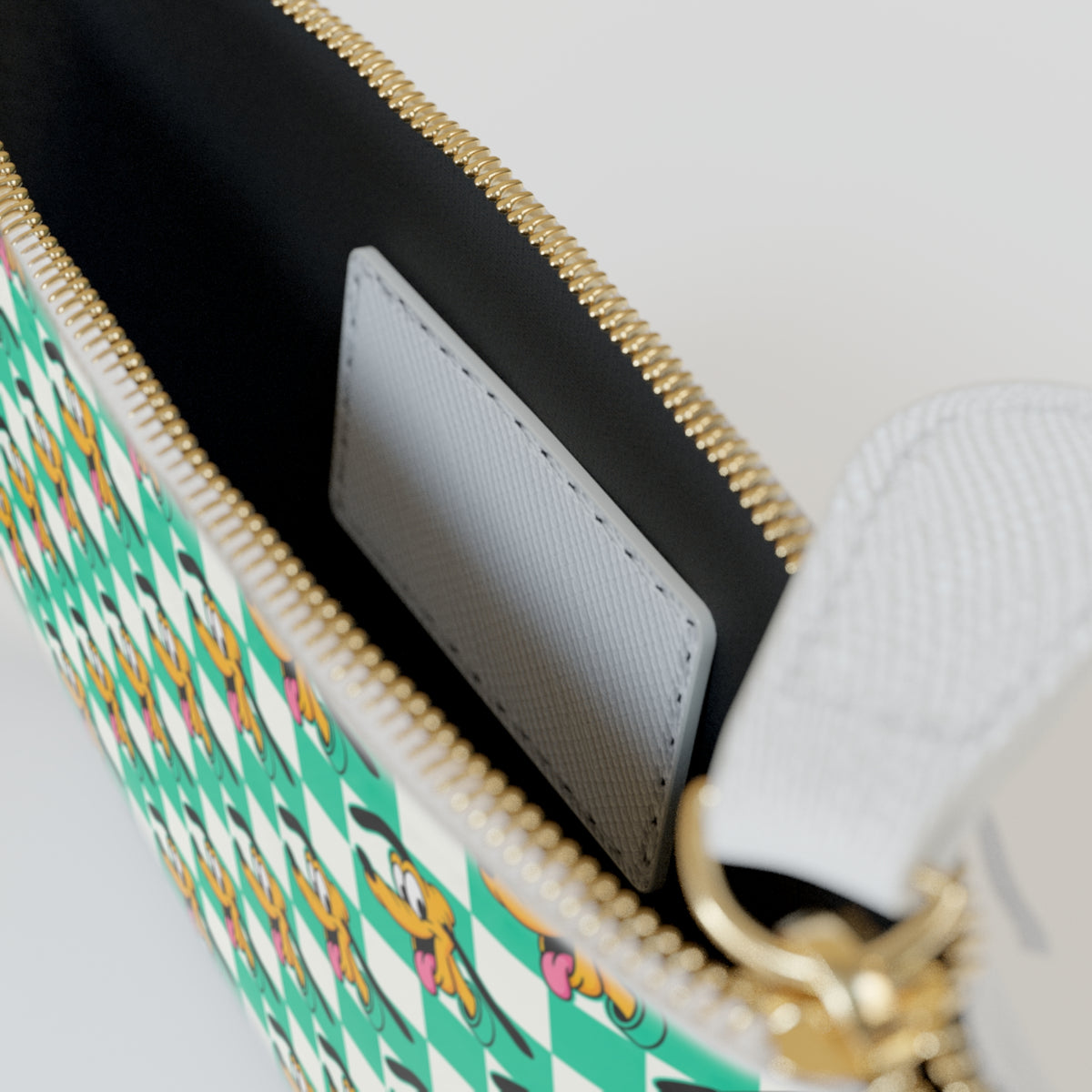 Teal Checkerboard Pluto Mini Clutch