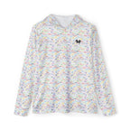 Character Autographs on White Hooded Sun Shirt