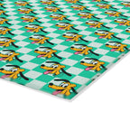 Teal Checkerboard Pluto Glass Cutting Board