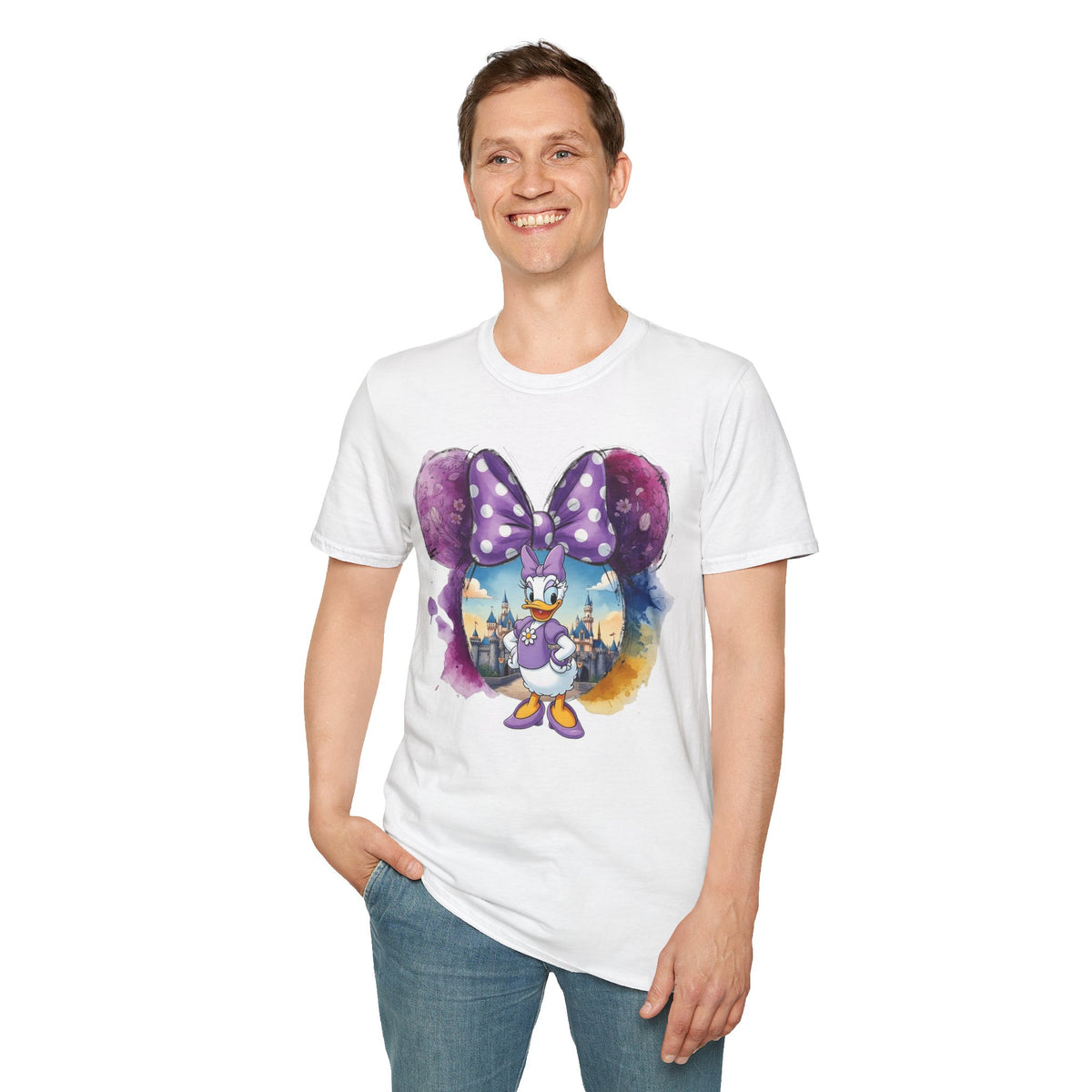 Sensational Six - Daisy's Purple Polka Dot Castle Vignette Unisex Graphic Tee