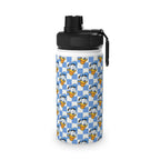 Blue Checkerboard Donald Stainless Steel Water Bottle