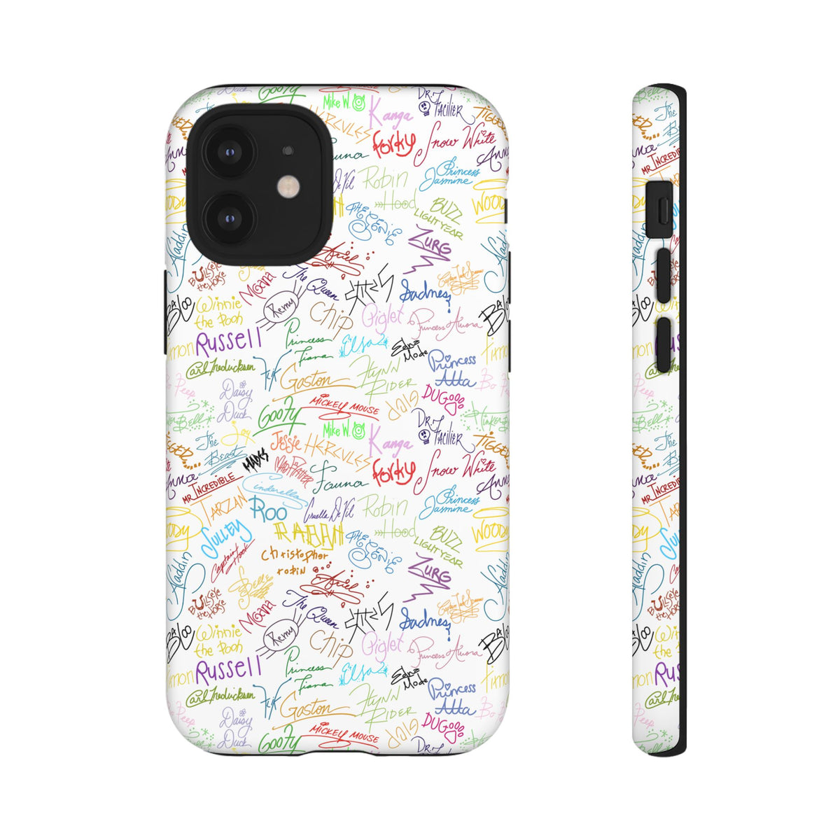 Character Autographs on White Resort Ready Cell Phone Tech Case