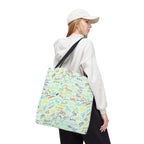 Character Autographs on Green Tote Bag