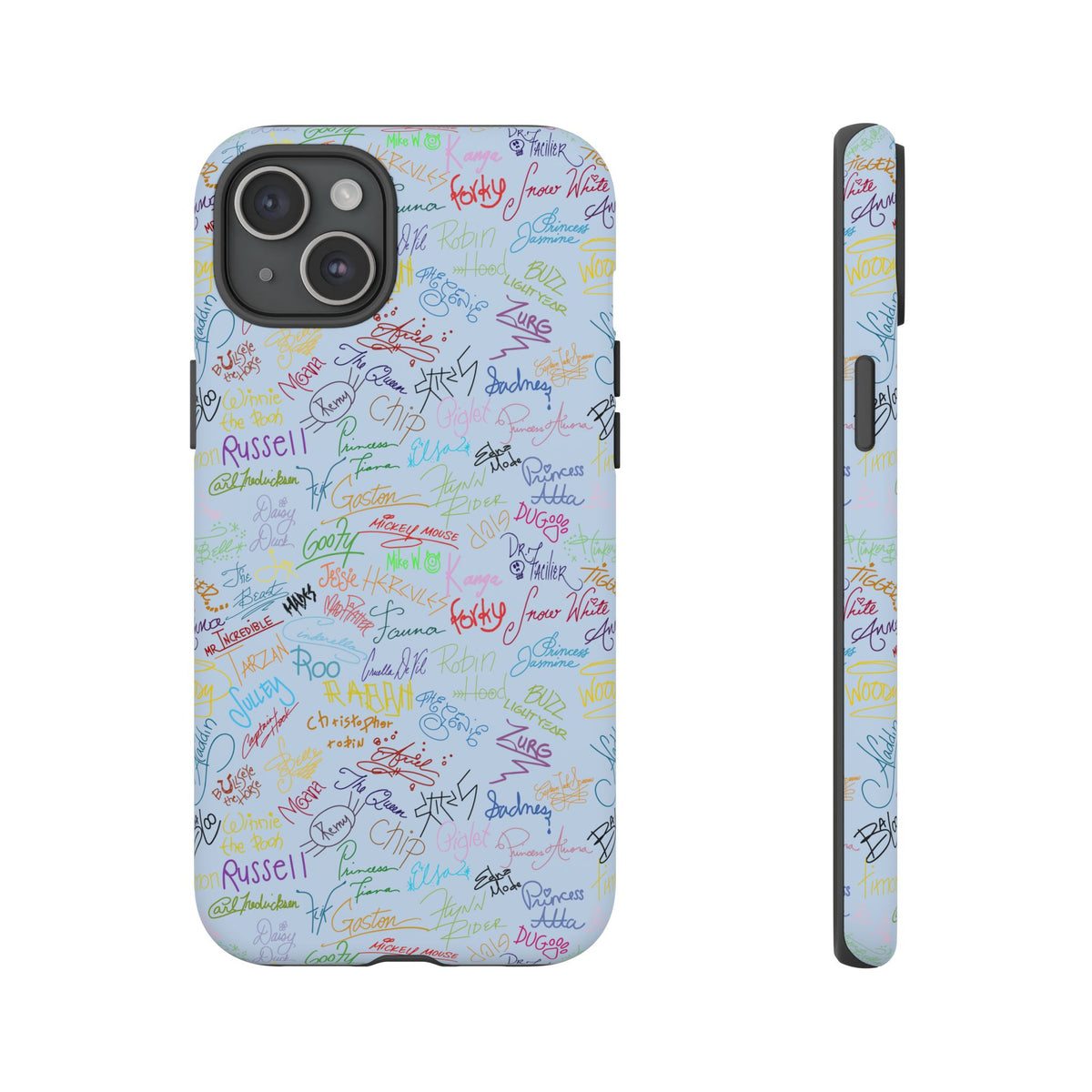 Character Autographs on Blue Resort Ready Cell Phone Tech Case