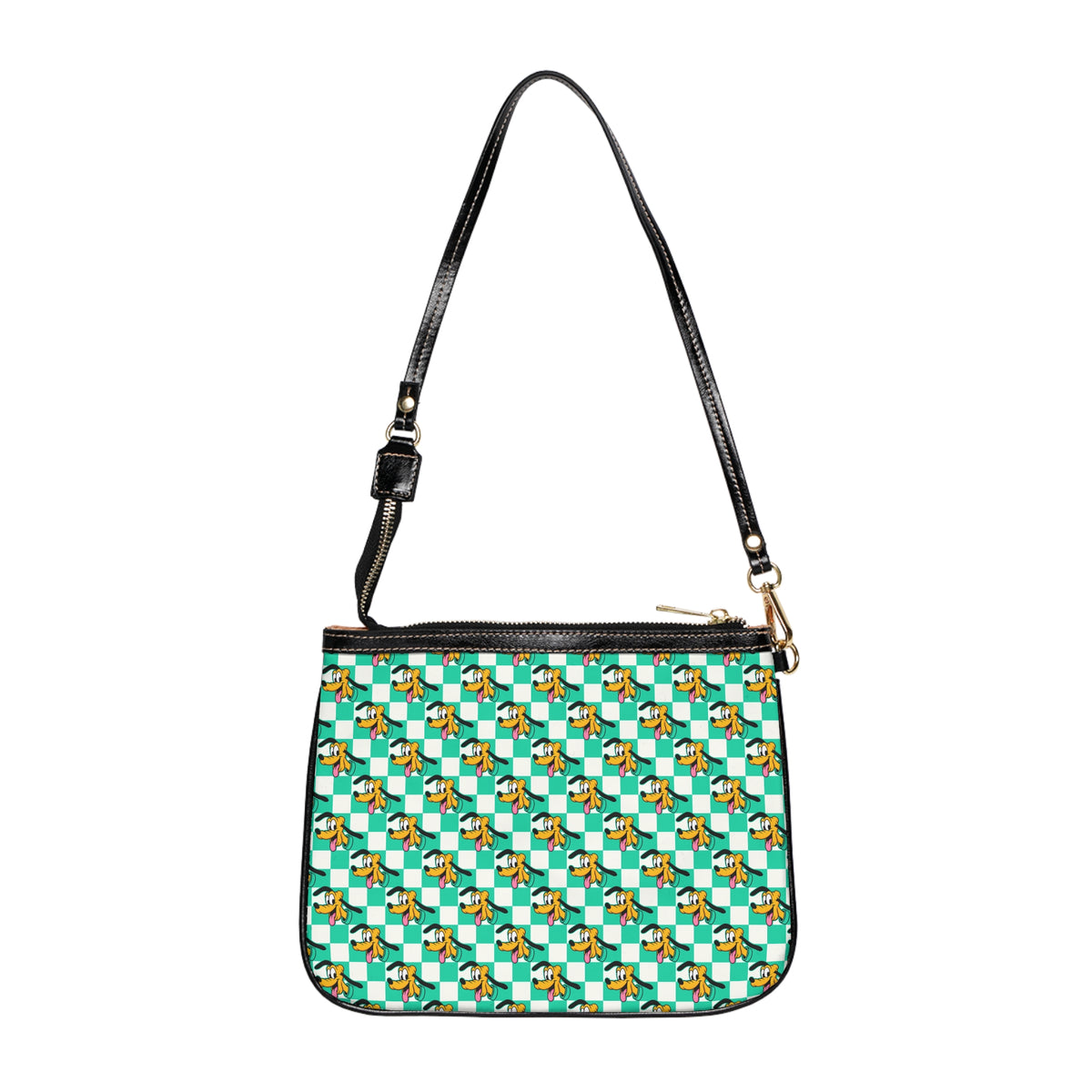 Teal Checkerboard Pluto Small Shoulder Bag