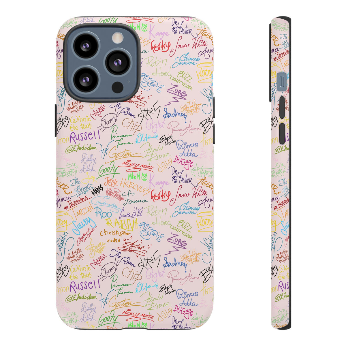 Character Autographs on Pink Resort Ready Cell Phone Tech Case