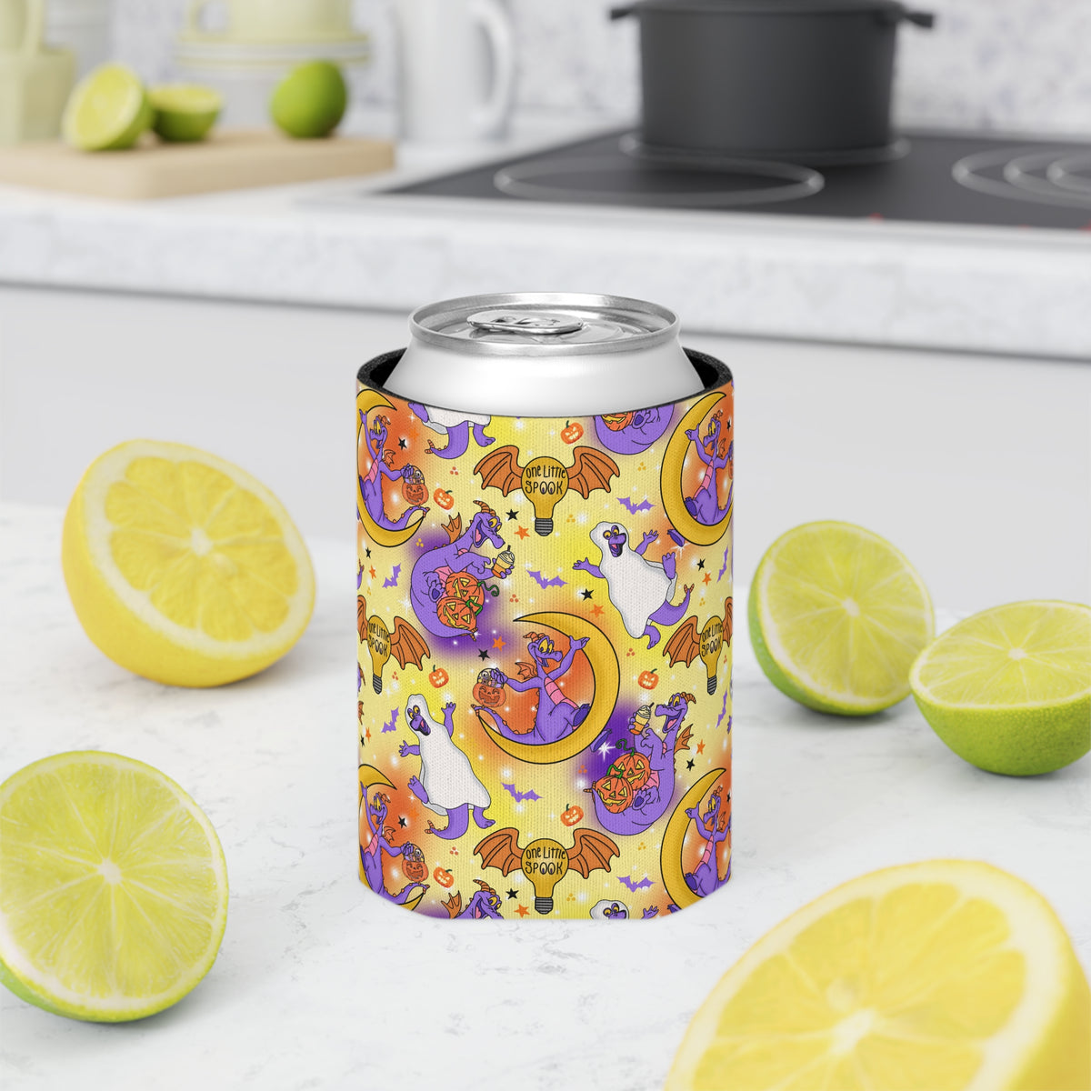 Figment on the Moon Yellow Can Cooler Drink Koozie
